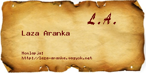 Laza Aranka névjegykártya